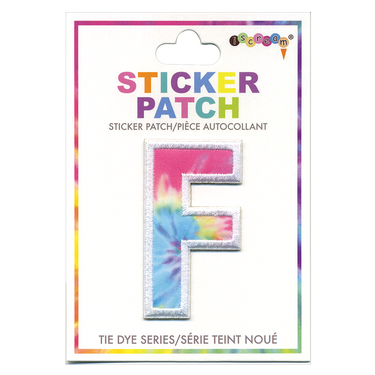 F Initial Tie Dye Sticker Patch