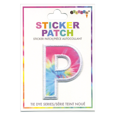 P Initial Tie Dye Sticker Patch