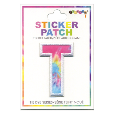 T Initial Tie Dye Sticker Patch