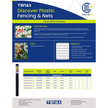Tenax 2 ft. H X 25 ft. L Polypropylene Multipurpose Net