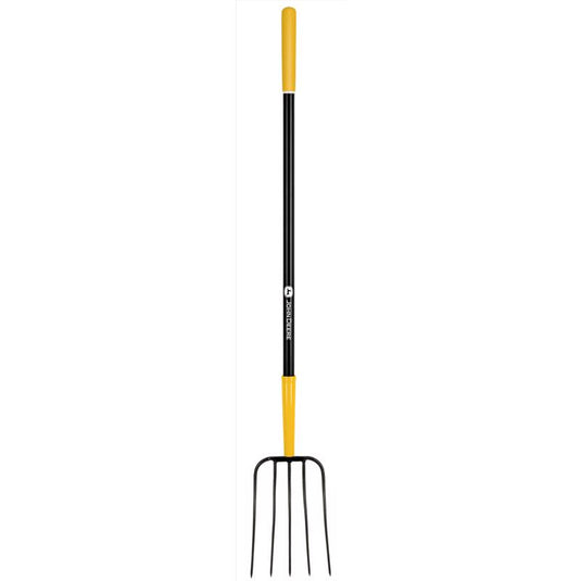 John Deere 5 Tine Steel Manure Fork 48 in. Fiberglass Handle