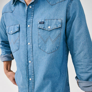 Wrangler Men's Long Sleeve Work Shirt (Stonewash) Size XL