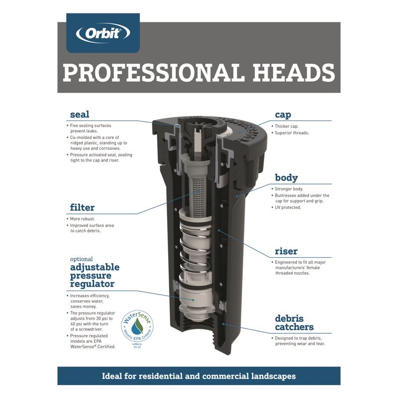 Load image into Gallery viewer, Orbit Professional Series 4 in. H Full-Circle Pop-Up Spray Head
