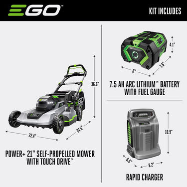 EGO Power+Touch Drive LM2125SP 21 in. 56 V Battery Self-Propelled Lawn Mower Kit (Battery & Charger)