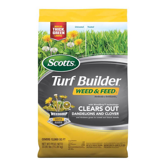 Scotts Turf Builder Weed & Feed Lawn Fertilizer For Multiple Grass Types 12000 sq ft