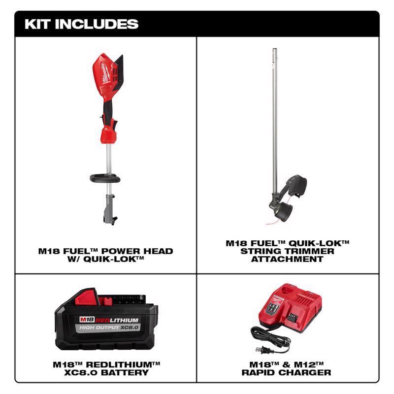 Load image into Gallery viewer, Milwaukee M18 FUEL Quik-Lok 2825-21ST 16 in. 18 V Battery String Trimmer Kit (Battery &amp; Charger)
