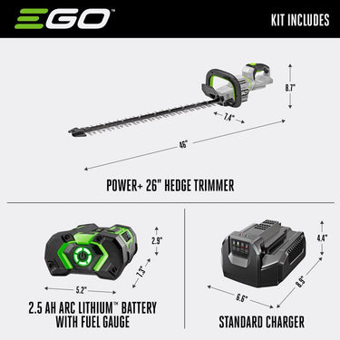 EGO Power+ HT2601 26 in. 56 V Battery Hedge Trimmer Kit (Battery & Charger)