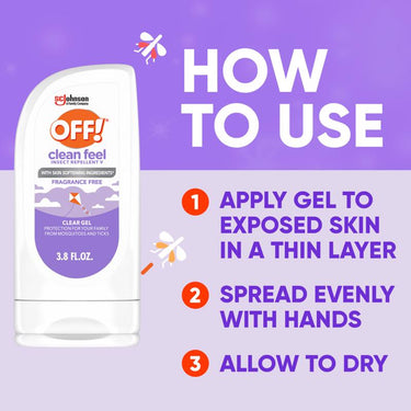 OFF! Clean Feel Insect Repellent Gel For Mosquitoes/Ticks 3.8 oz