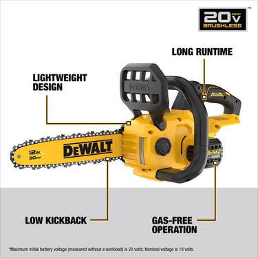 DeWalt 20V MAX DCCS621B 12 in. 20 V Battery Chainsaw Tool Only