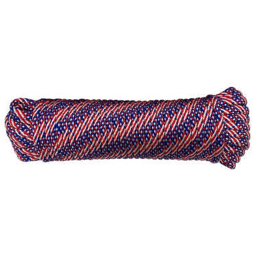 Ace 3/8 in. D X 100 ft. L Patriot - Red/White/Blue Diamond Braided Polypropylene Rope