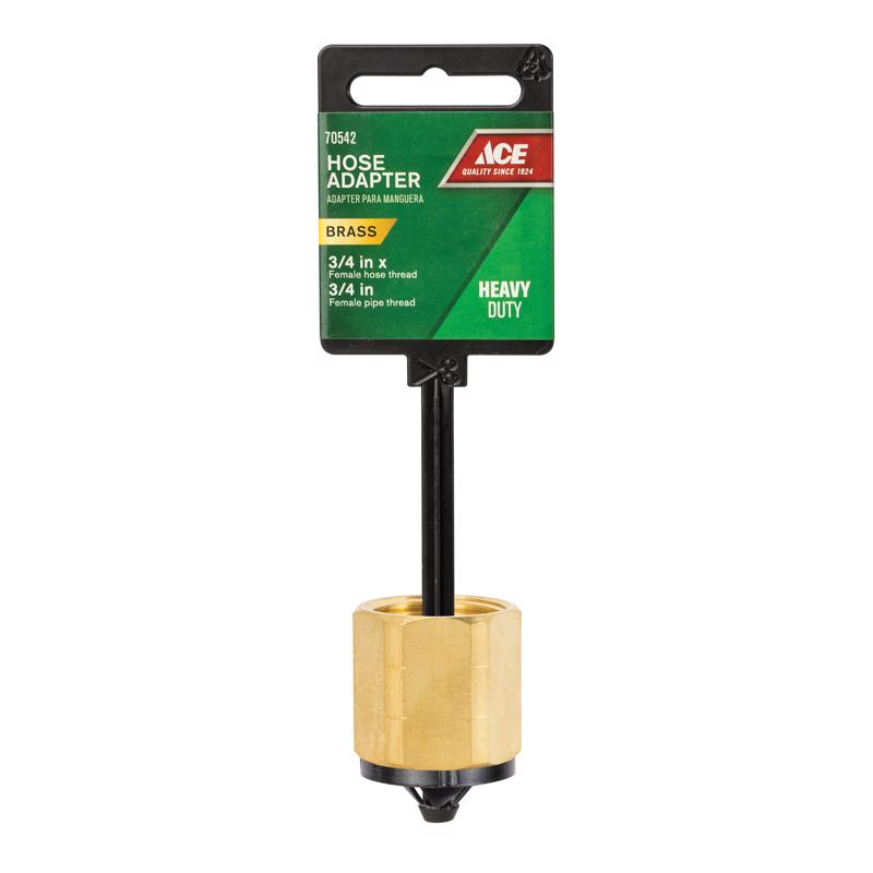 Load image into Gallery viewer, Ace 3/4 in. FHT x 3/4 in. FPT in. Brass Threaded Female Hose Adapter
