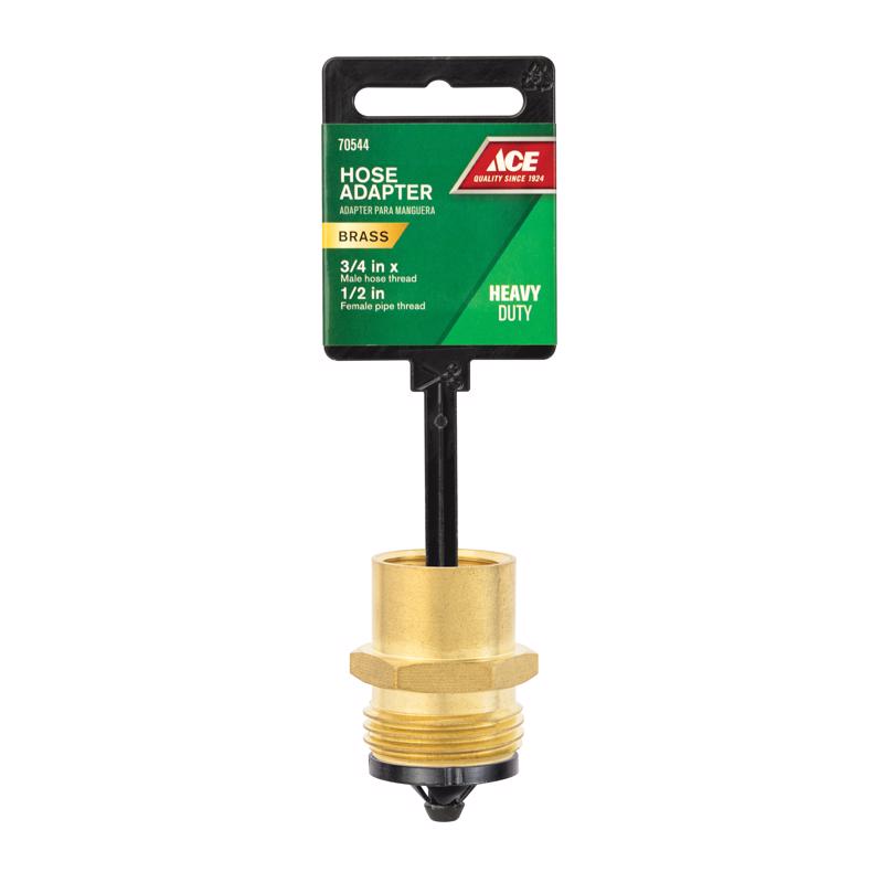 Load image into Gallery viewer, Ace 3/4 in. MHT x 1/2 in. FPT in. Brass Threaded Male/Female Hose Adapter
