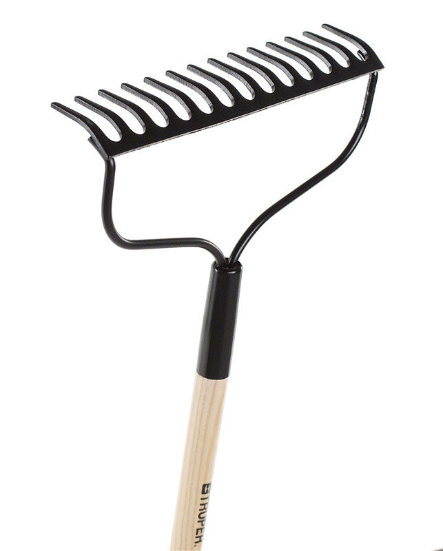 Load image into Gallery viewer, Home Plus+ 54 in. 14 Tine Steel Bow Rake Wood Handle
