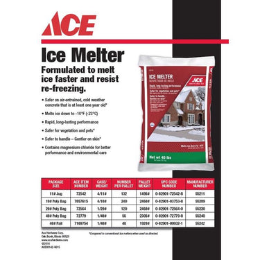 Ace Magnesium Chloride/MG-104/Sodium Chloride Pet Friendly Granule Ice Melt 10 lb