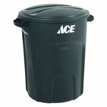 Ace 32 gal Green Plastic Trash Can Lid Included