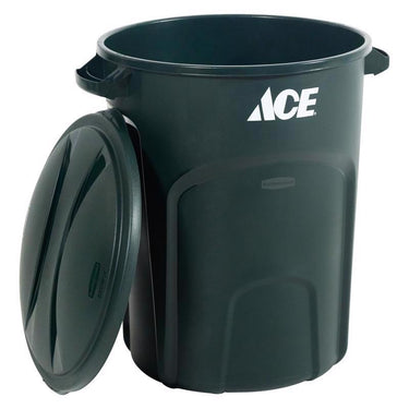 Ace 32 gal Green Plastic Trash Can Lid Included