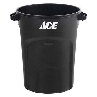 Ace 32 gal Black Plastic Garbage Can Lid Included