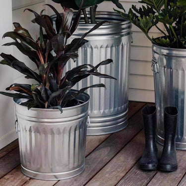 Behrens 31 gal Silver Galvanized Steel Garbage Can Lid Included Animal Proof/Animal Resistant