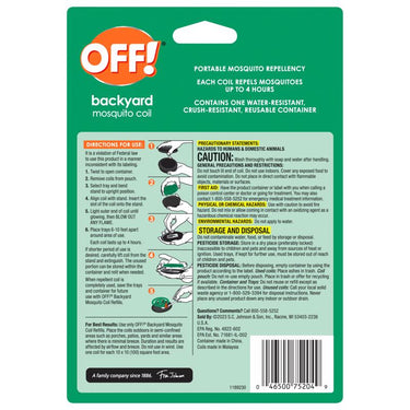 OFF! Insect Repellent Coil For Mosquitoes 1.06 oz