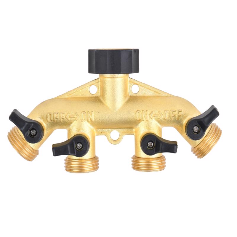 Load image into Gallery viewer, Ace 3/4 in. Brass Threaded Male/Female Garden Hose Manifold

