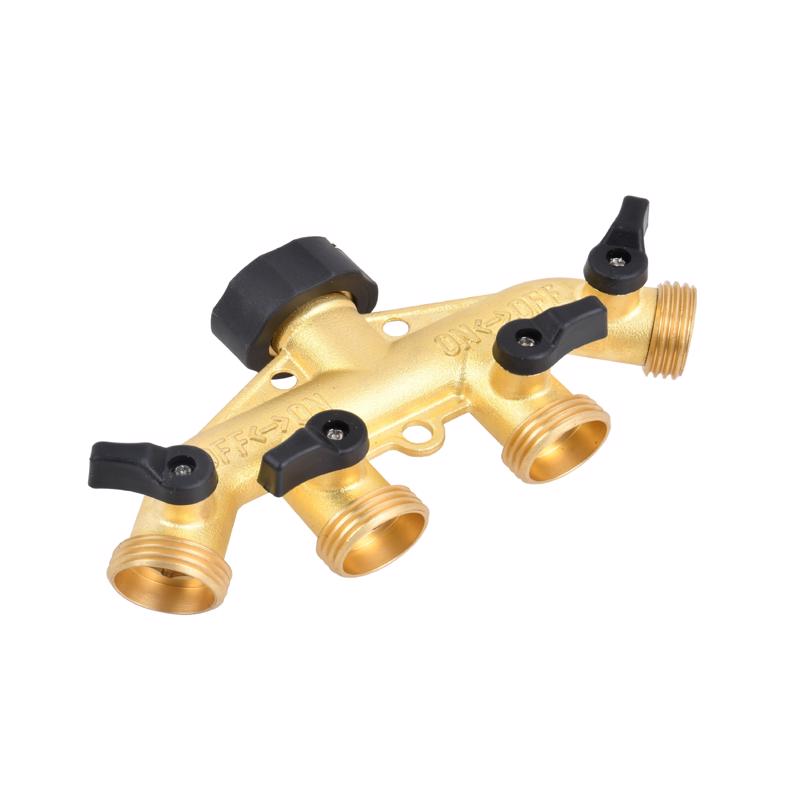 Load image into Gallery viewer, Ace 3/4 in. Brass Threaded Male/Female Garden Hose Manifold
