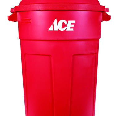 Ace 32 gal Red Plastic Garbage Can Lid Included