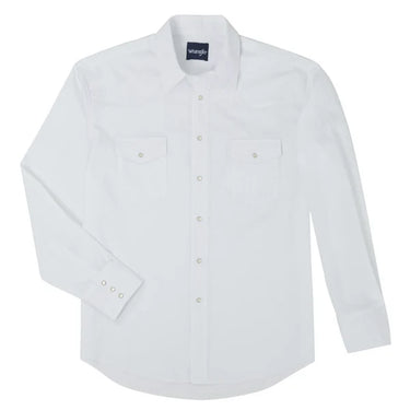 Wrangler Men's Long Sleeve Sport Shirt (White) Size 4XL