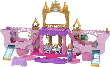Disney Princess Carriage To Castle Transforming Playset With Aurora Small Doll
