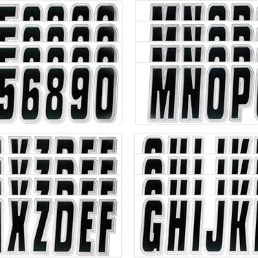 Hardline 320 Series 3-Inch Boat & PWC Registration Number Kit (Black/Silver)