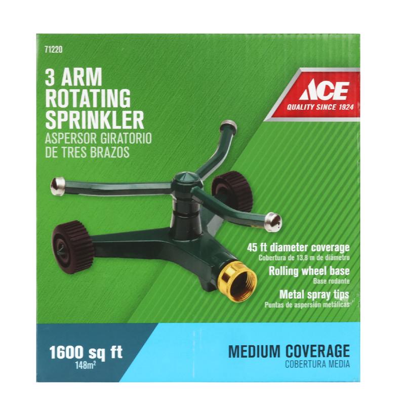 Load image into Gallery viewer, Ace Metal Wheeled Base Rotating Sprinkler 1600 sq ft 1 pk

