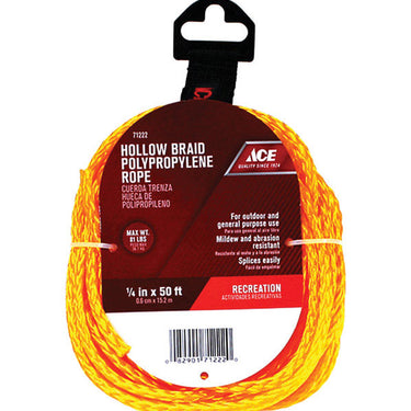 Ace 1/4 in. D X 50 ft. L Gold Braided Poly Rope
