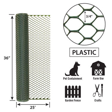 Tenax 3 ft. H X 25 ft. L Polyethylene Poultry Fence