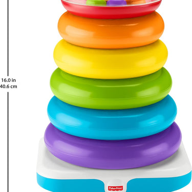 Fisher-Price Giant Rock-A-Stack Baby Toy, Ring Stacking Toy For Infants And Toddlers, 14+ Inches Tall