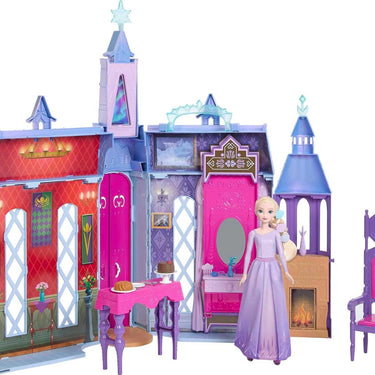 Arendelle Doll-House Castle (2+ ft) with Elsa Fashion Doll, 4 Play Areas, and 15 Furniture and Accessory Pieces from Disney’s Frozen 2