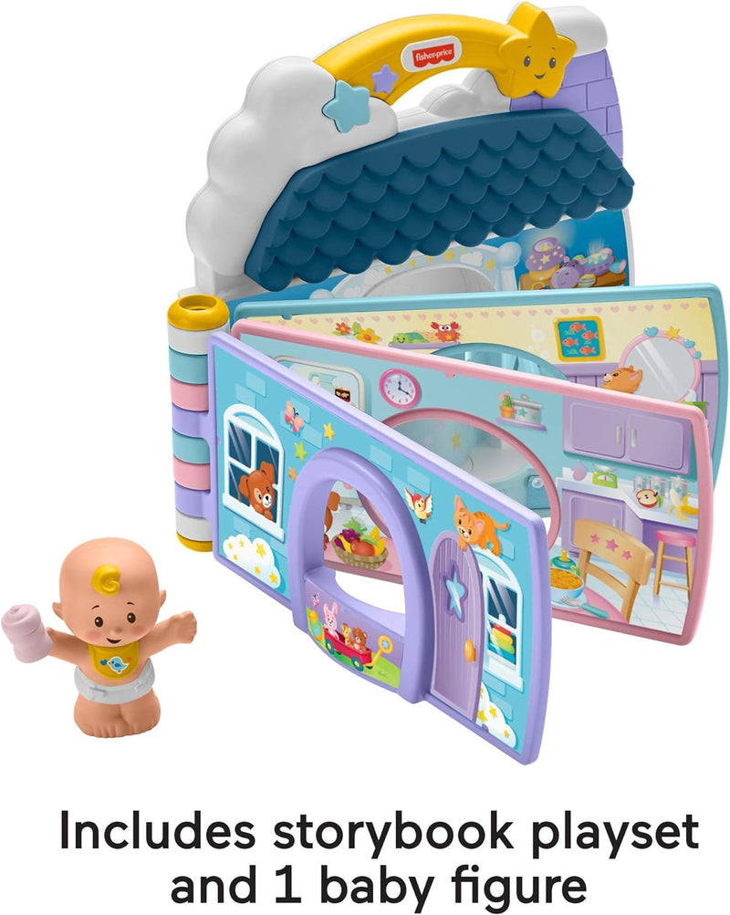 Load image into Gallery viewer, Fisher-Price Little People Baby&#39;s Day Story Set, 2 in 1 book and playset with baby figure for toddlers and preschool kids
