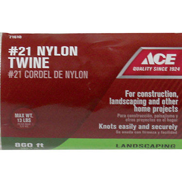 Ace 21 in. D X 860 ft. L White Twisted Nylon Twine
