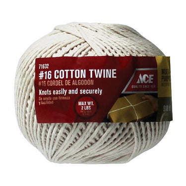 Ace #16 in. D X 510 ft. L White Wrapping Cotton Twine