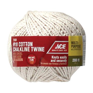 Ace 18 in. D X 200 ft. L White Twisted Cotton Twine