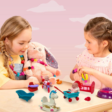 Small Baby Doll Playset with Mini Doll Accessories & 5 inch Doll Furniture