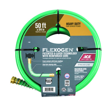 Ace Flexogen 5/8 in. D X 50 ft. L Heavy Duty Premium Grade Garden Hose