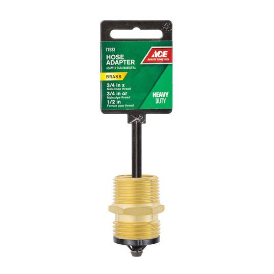 Ace 3/4 in. MHT x 3/4 in. MPT x 1/2 in. FPT in. Brass Threaded Hose Adapter