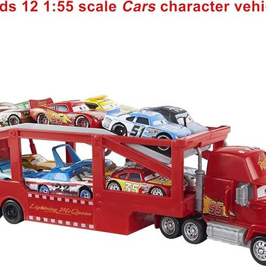 Disney And Pixar Cars Mack Hauler Truck With Ramp, 13-Inch 12-Car Carrier