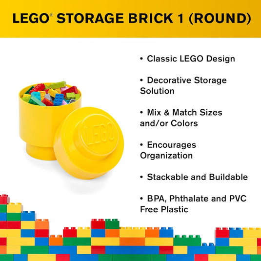 Lego 1-Stud Round Storage Brick – Yellow