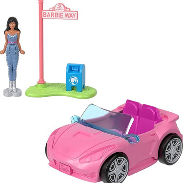 Barbie Mini Barbieland 4-Pack Doll & Vehicle Set, 4 1.5-Inch Dolls & 4 Iconic Toy Vehicles