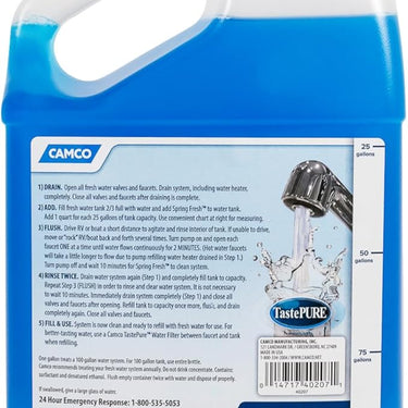 Camco TastePURE Spring Fresh Water System Cleaner and Deodorizer 1gal