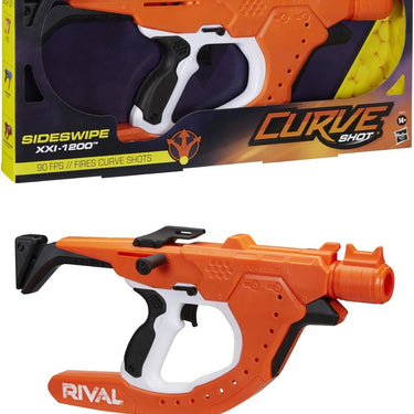 NERF Rival Curve Shot Sideswipe XXI-1200 Blaster Fire Rounds to Curve Left, Right, Downward or Fire Straight 12 Rival Rounds