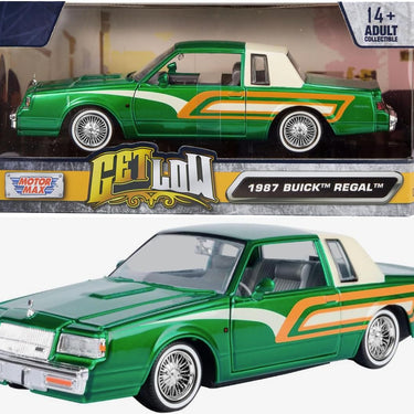 1987 Regal 3.8 SFI Turbo Green Metallic and Cream with Graphics Get Low Series 1/24 Diecast Model Car