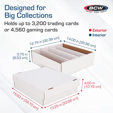 BCW Monster Box - Trading Card Storage Box | Holds 3200 Cards | Sports & TCG Card Organizer