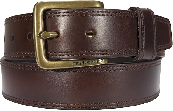 Load image into Gallery viewer, Carhartt 38 Engraved Leather Buckle Belt - Brown
