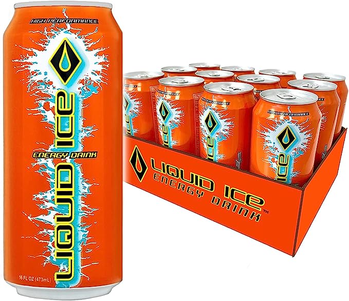 Liquid Ice Energy Drink - Citrus Pop (16 Fl Oz, 12 Count)